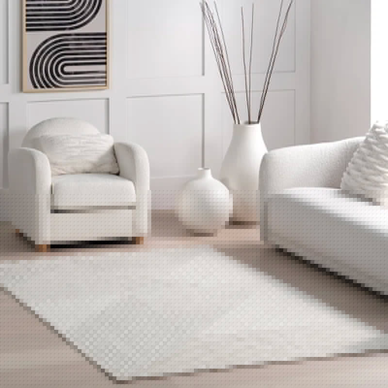 Japandi Geometric Woven Rug